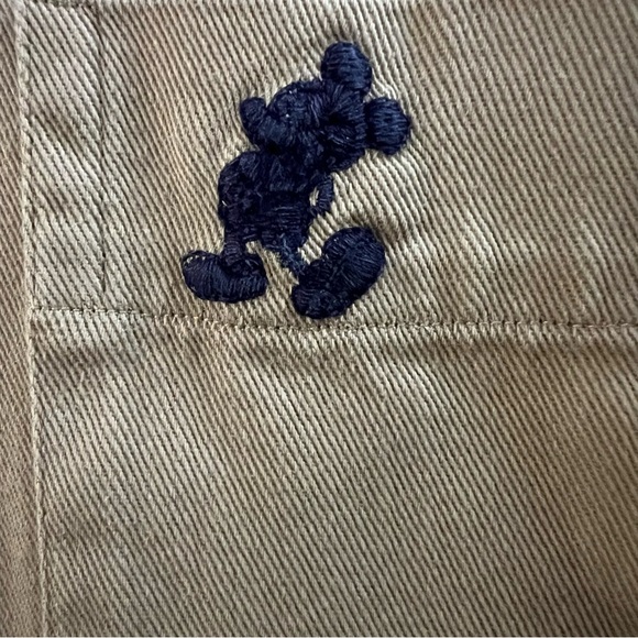 DISNEY SHIRT, Mens XL, Tan Long Sleeve Button Up w/ Mickey Embroidered on Pocket - Picture 8 of 16